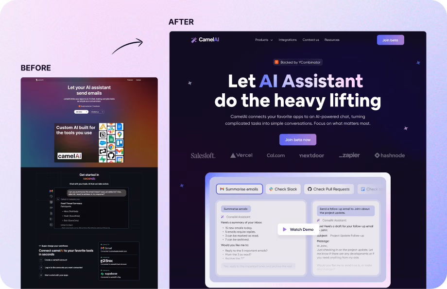 CamelAI concept redesign