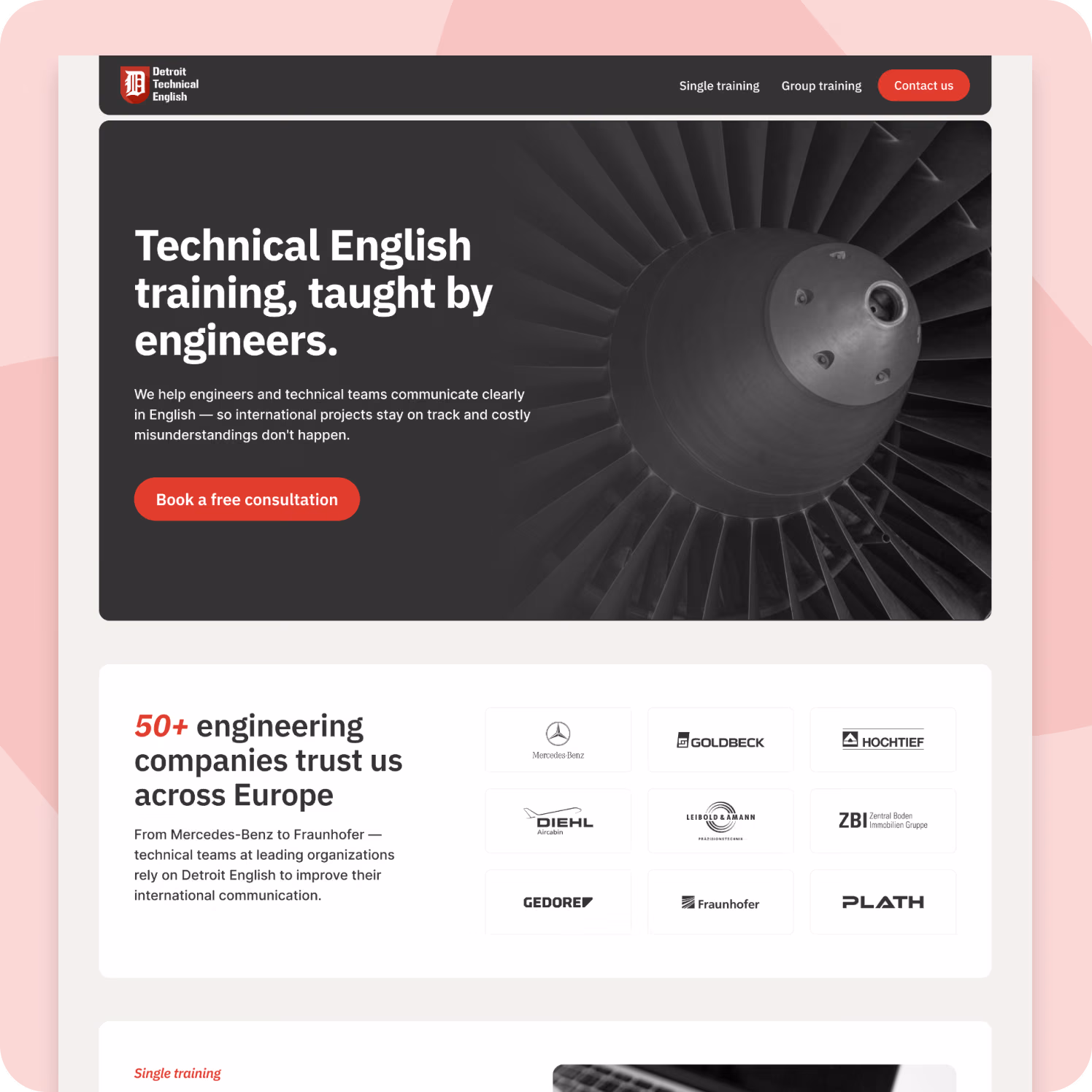 Detroit English website redesign